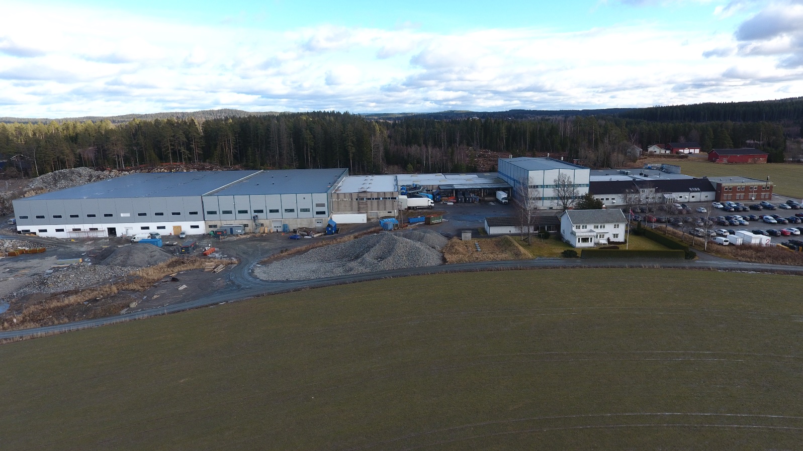 Aksell logistikk lokasjon Lundeby, ca 50 min fra Oslo